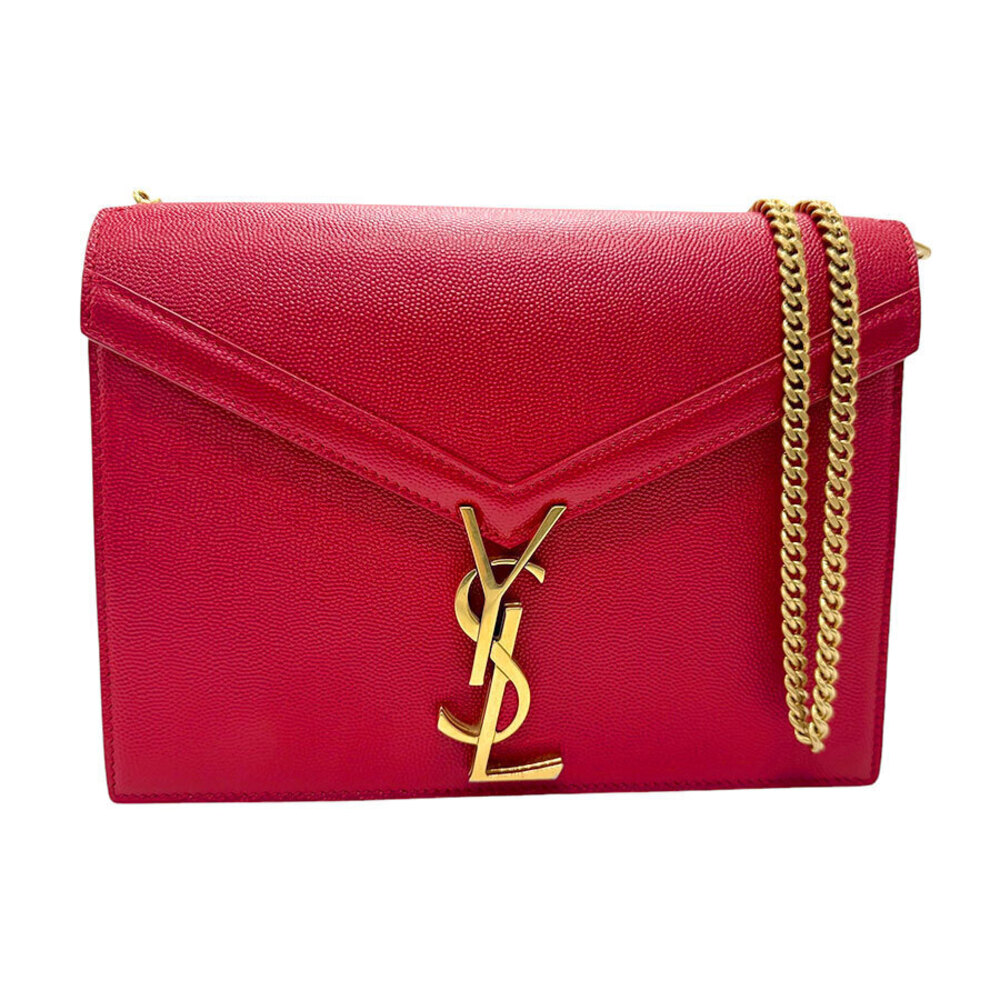 Saint Laurent shoulder bag leather red gold